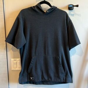 Men’s L LRG short-sleeved sweatshirt hoodie, gently used. Charcoal gray.